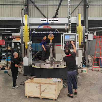 Podwójny kolumnę ciężkiej pracy pionowy zwrotnik Cnc Koło zwrotnik maszyny Fanuc / Siemens System sterowania